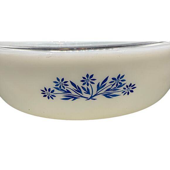 Anchor Hocking Fire King #433 Blue Cornflower 1-1/2 Qt Casserole Dish lid PYREX - Picture 2 of 5